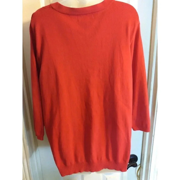 Cathy Daniels Lightweight Pullover Sweater Red Studded Neck Sz 2X - Picture 5 of 9